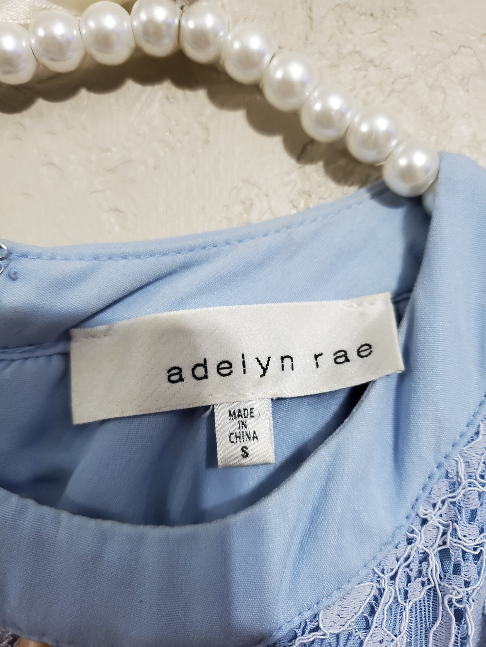 Adelyn Rae Pale Blue Lace Long-Sleeve Sheath Dress - Picture 7 of 9